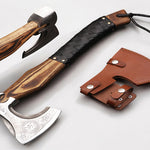 Handmade High Carbon Steel Home Décor Axe Gear with Dark Wood Shaft.  Free Gift Damascus Steel Ring. Pro-Bello1441