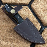 Hand Forged Damascus Steel Camping Skinner Gear with Bull Horne or Resin Handle. Pro-Tenace1524