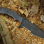 High carbon steel black coated hunting tracker TANTO knife. Pro-Capolavoro1892