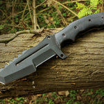 High carbon steel black coated hunting tracker TANTO knife. Pro-Capolavoro1892