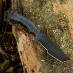 High carbon steel black coated hunting tracker TANTO knife. Pro-Capolavoro1892