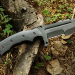 High carbon steel black coated hunting tracker TANTO knife. Pro-Capolavoro1892