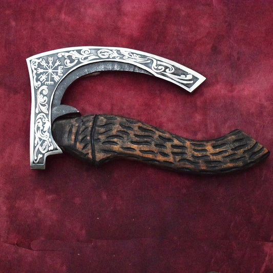 Handmade High Carbon Steel Long Edge Viking Pizza Cutter AXE. Pro-Bello1490