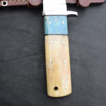 Handmade J2 steel Tanto Knife with Dual Color Camel Bone. Pro-Tenace1537