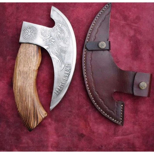 Handmade High Carbon Steel Skull Etched Edge Pizza Cutter Gear. Pro-Bello1491