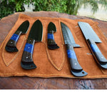 Handmade D2 Steel Textured & Powder Coated Kitchen Chef Set in Box. Pro1446
