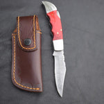 Handmade Damascus Steel Back Lock Hunting knife with Reddish Dollar Sheet Handle.Pro-Vigoroso1480