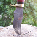 Handmade Damascus steel Stag Handle Camping Gear with Brass Bolster. Pro-Tenace1520