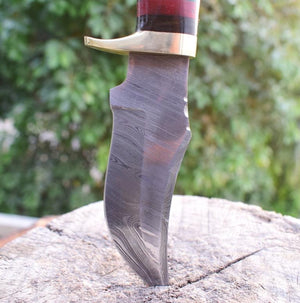 Handmade Damascus steel Stag Handle Camping Gear with Brass Bolster. Pro-Tenace1520