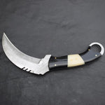 Handmade Damascus steel Karambit Knife with Black & Off-white Handle. Pro-Netto1541