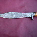 Handmade Damascus Steel Hunting Rambo Bowie Knife With Resin & Bull Horn Handle. Pro-Vigoroso1467