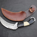 Handmade Damascus steel Karambit Knife with Black & Off-white Handle. Pro-Netto1541