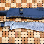 Handmade Damascus Steel Hunting Bowie Knife with Bull Horn Handle. Pro-Vigoroso1461