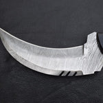 Handmade Damascus steel Karambit Knife with Black & Off-white Handle. Pro-Netto1541