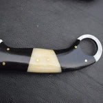 Handmade Damascus steel Karambit Knife with Black & Off-white Handle. Pro-Netto1541