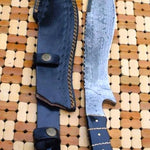 Handmade Damascus Steel Hunting Bowie Knife with Bull Horn Handle. Pro-Vigoroso1461