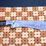 Handmade Damascus Steel Hunting Bowie Knife with Bull Horn Handle. Pro-Vigoroso1461