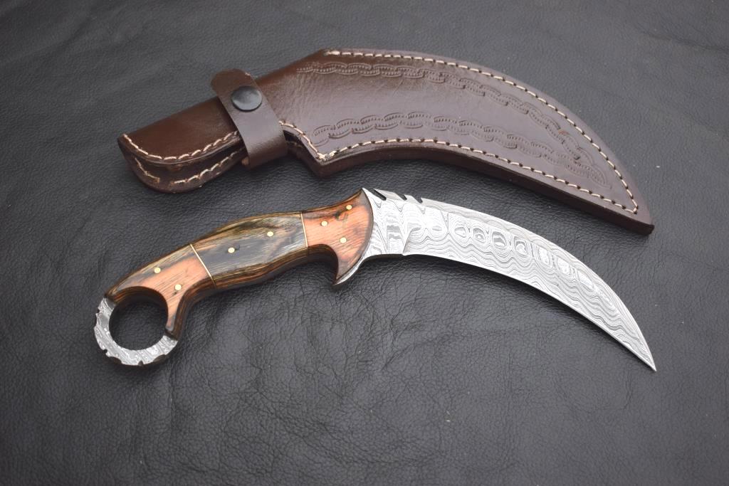 Handmade Damascus steel Karambit Knife with Dollar Sheet Handle. Pro-Netto1540