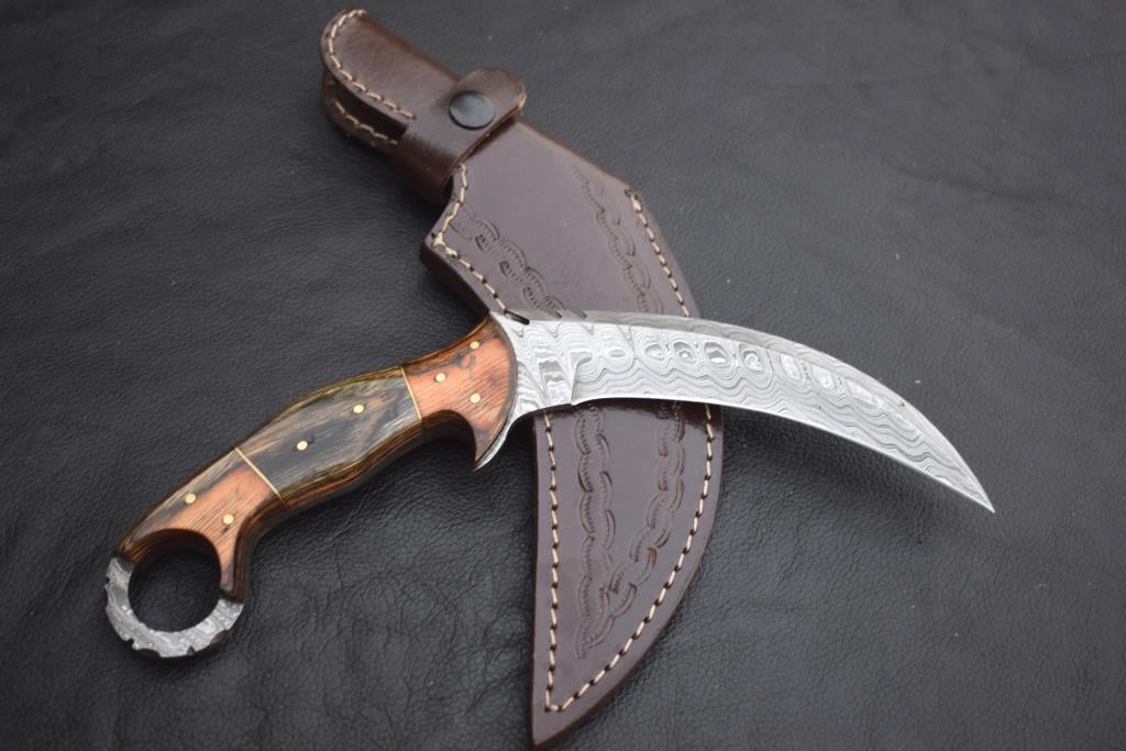 Handmade Damascus steel Karambit Knife with Dollar Sheet Handle. Pro-Netto1540