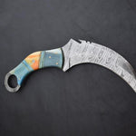 Handmade Damascus steel Karambit Knife with Two Tones Dollar Sheet Handle. Pro-Netto1542