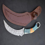 Handmade Damascus steel Karambit Knife with Two Tones Dollar Sheet Handle. Pro-Netto1542