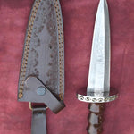 Handmade Damascus steel Dagger Knife with Dark Wood Handle. Pro-Diese1545