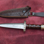 Handmade Damascus steel Dagger Knife with Dark Wood Handle. Pro-Diese1545