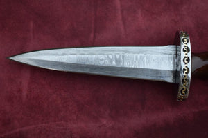 Handmade Damascus steel Dagger Knife with Dark Wood Handle. Pro-Diese1545