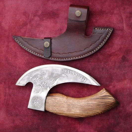 Handmade High Carbon Steel Skull Etched Edge Pizza Cutter Gear. Pro-Bello1491
