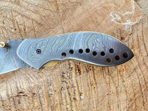 Handmade Full Tang Damascus steel Folding Knife . Pro-Vigoroso 1501