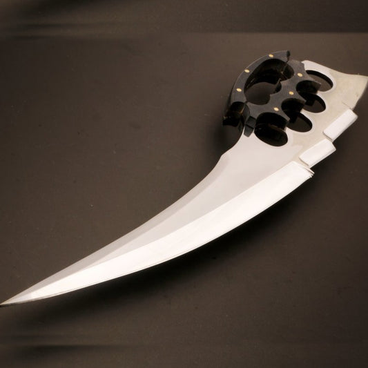 Handmade J2 Steel Long Edge Axe Gear with Black Horn Knuckle Type Handle. Pro-Tenace1607