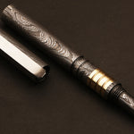 Handcrafted Lavish Damascus steel ballpoint pen with Brass Fittings. Pro-Regalo7004