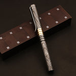 Handcrafted Lavish Damascus steel ballpoint pen with Brass Fittings. Pro-Regalo7004