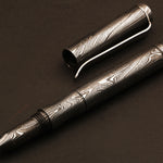 Handmade Splendor Damascus steel ballpoint pen with Pocket Clipper. Pro-Regalo7005