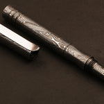 Handmade Splendor Damascus steel ballpoint pen with Pocket Clipper. Pro-Regalo7005