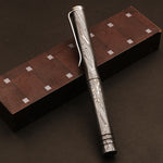 Handmade Splendor Damascus steel ballpoint pen with Pocket Clipper. Pro-Regalo7005