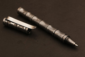 Handmade Damascus steel Pen Custom with Screw Cap and Pocket Clipper. Pro-Regalo7006