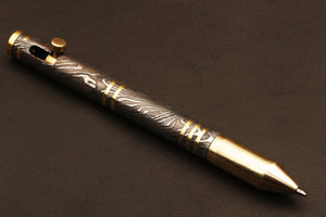 Art Work Custom Hand Forged Damascus steel Ballpoint Pen with Rotating Button. Pro- Regalo7007