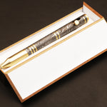 Art Work Custom Hand Forged Damascus steel Ballpoint Pen with Rotating Button. Pro- Regalo7007