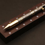 Art Work Custom Hand Forged Damascus steel Ballpoint Pen with Rotating Button. Pro- Regalo7007