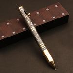 Art Work Custom Hand Forged Damascus steel Ballpoint Pen with Rotating Button. Pro- Regalo7007