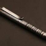 Hand forged Damascus steel Twisted Pattern ballpoint pen with Splines Button. Pro-Regalo7008