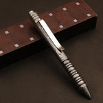 Hand forged Damascus steel Twisted Pattern ballpoint pen with Splines Button. Pro-Regalo7008