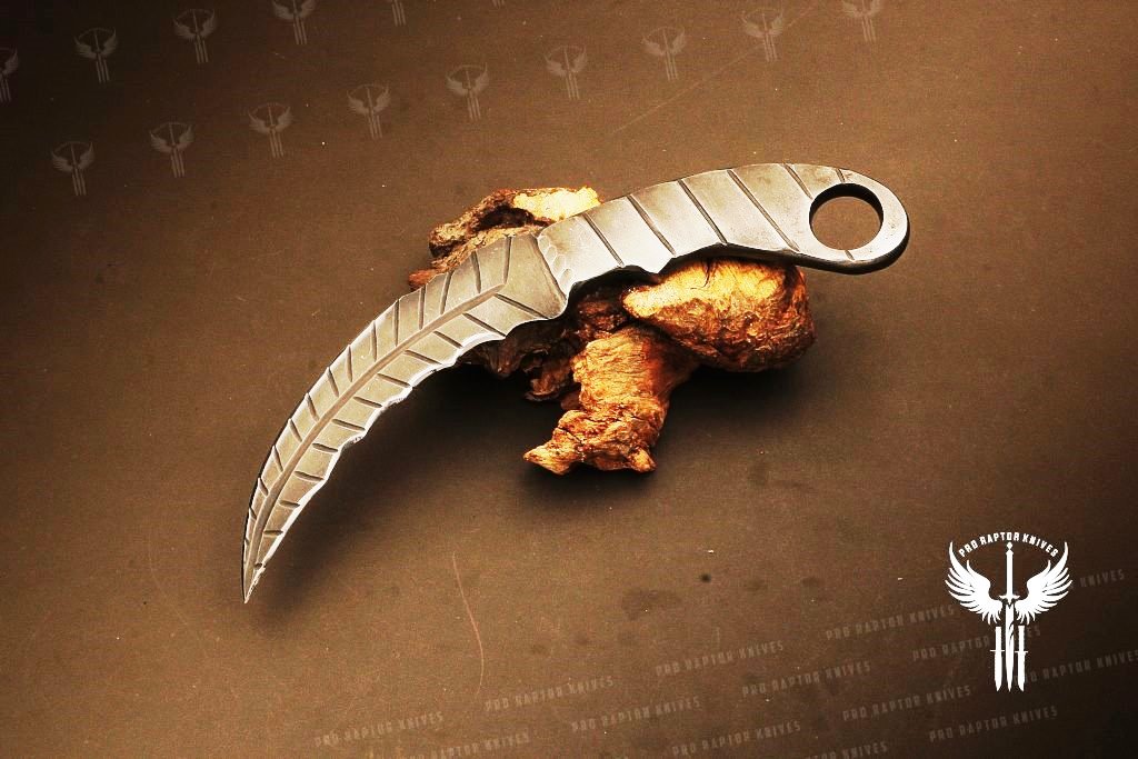 Handmade Rail Steel Karambit Knife with Metal Handle Packed in Ash Wood Gift Box. Pro-Netto1706