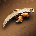 Handmade Rail Steel Karambit Knife with Metal Handle Packed in Ash Wood Gift Box. Pro-Netto1706