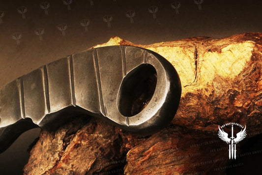 Handmade Rail Steel Karambit Knife with Finger Ring Packed in Wooden Box. Pro1706