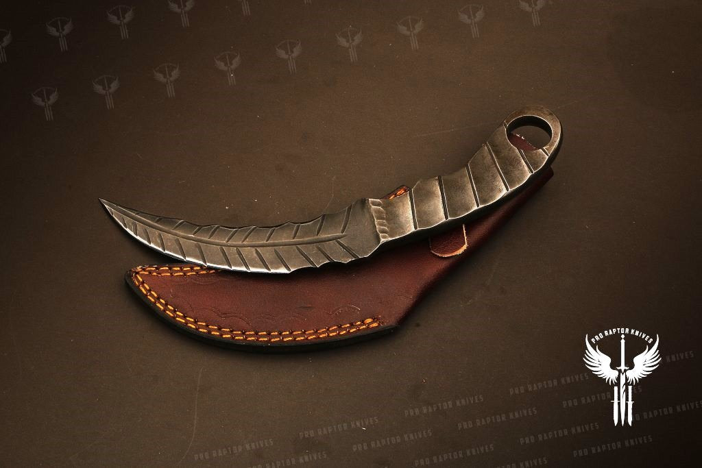 Handmade Rail Steel Karambit Knife with Metal Handle Packed in Ash Wood Gift Box. Pro-Netto1706