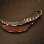 Handmade Rail Steel Karambit Knife with Metal Handle Packed in Ash Wood Gift Box. Pro-Netto1706