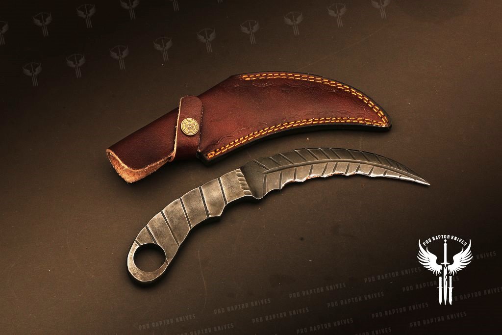 Handmade Rail Steel Karambit Knife with Metal Handle Packed in Ash Wood Gift Box. Pro-Netto1706