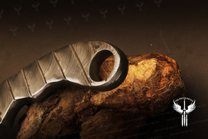 Handmade Damascus Steel Full Tang Handle Karambit Knife Packed in Ash Wood Gift Box.  Pro-Netto1707